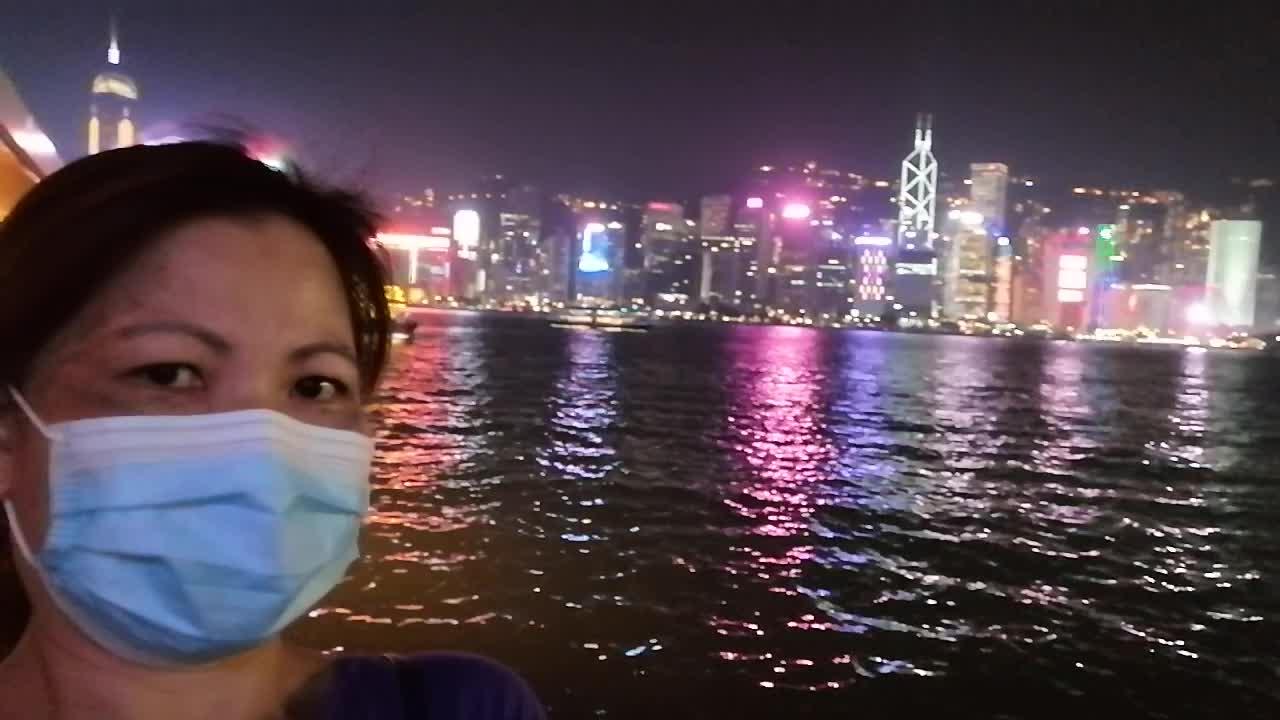Night view at Victoria Harbour Hong Kong