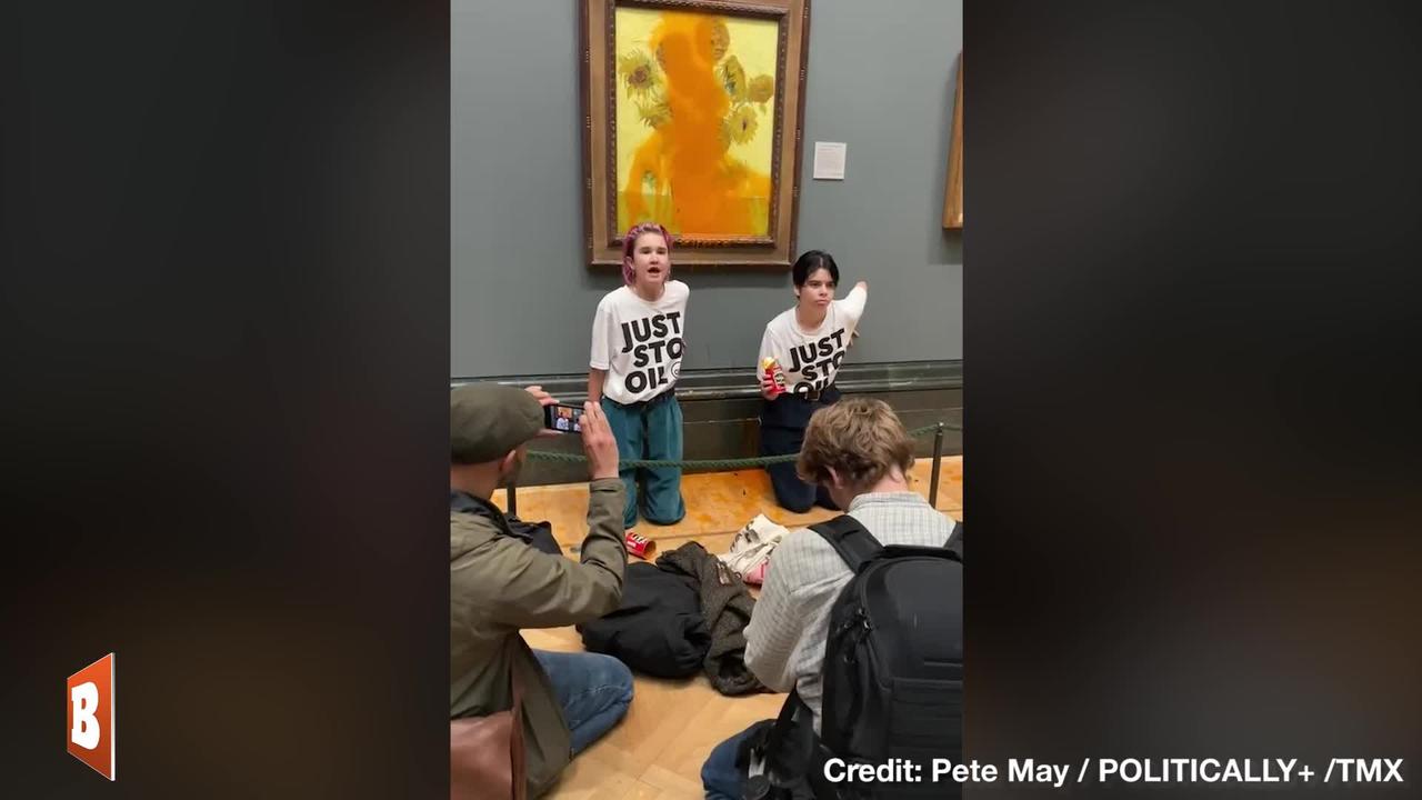 "Just Stop Oil" Activists Defile Van Gogh’s Sunflowers with Canned Soup