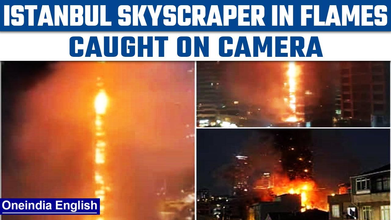 Istanbul skyscraper in flames after fire engulfs high-rise in Turkey | Oneindia News *International
