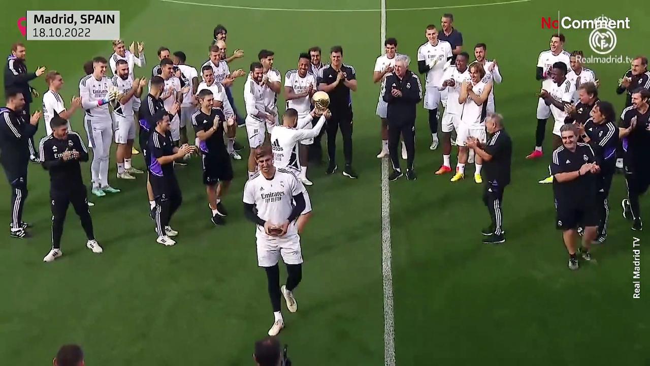 Ballon d'Or: Benzema and Courtois celebrate with Real Madrid teammates
