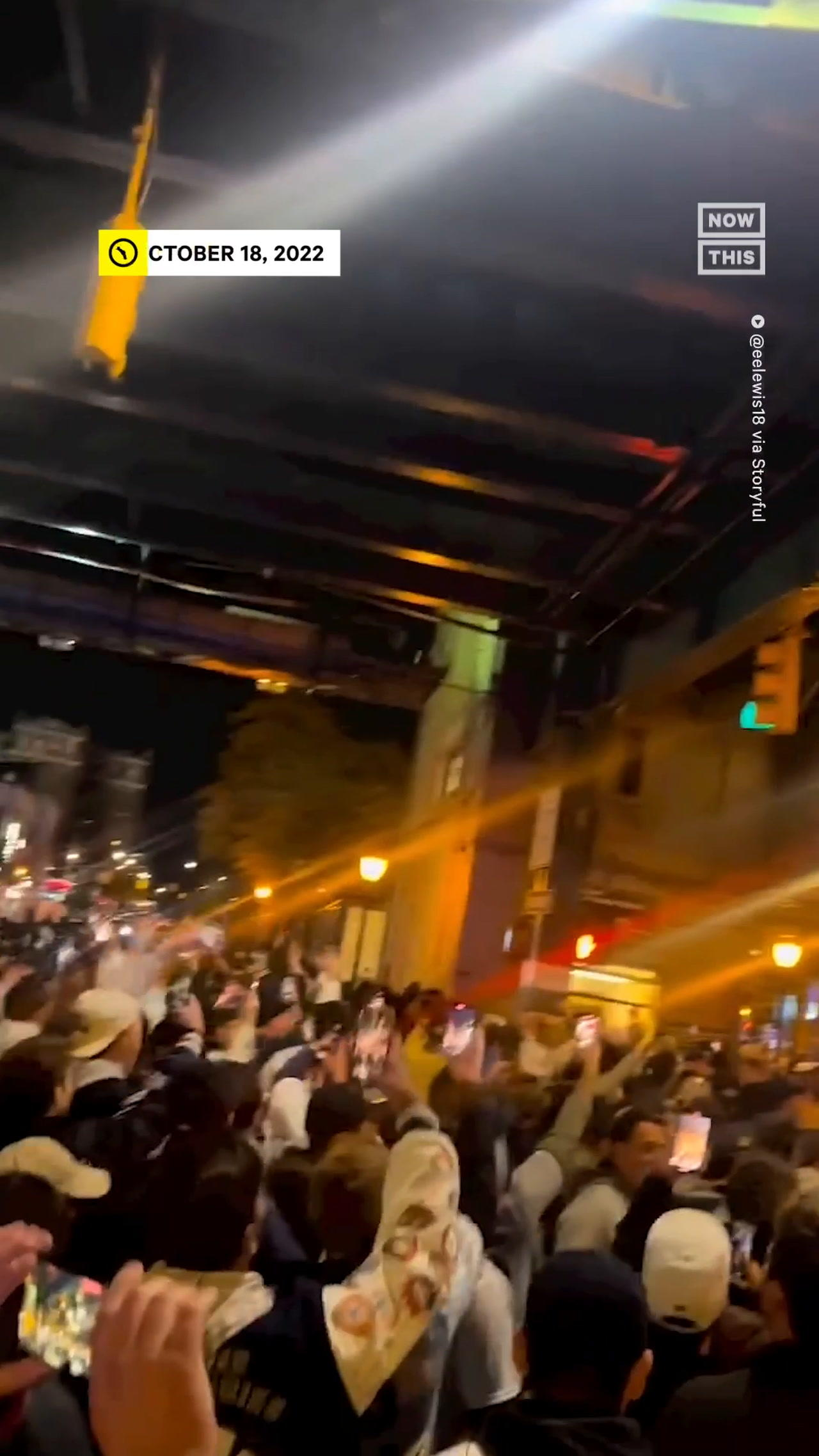 Yankees Fans Celebrate After the Team Advances to the ALCS