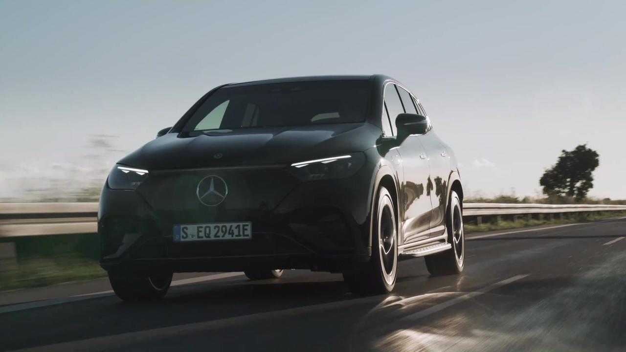 The new Mercedes-Benz EQE SUV in Black Driving Video