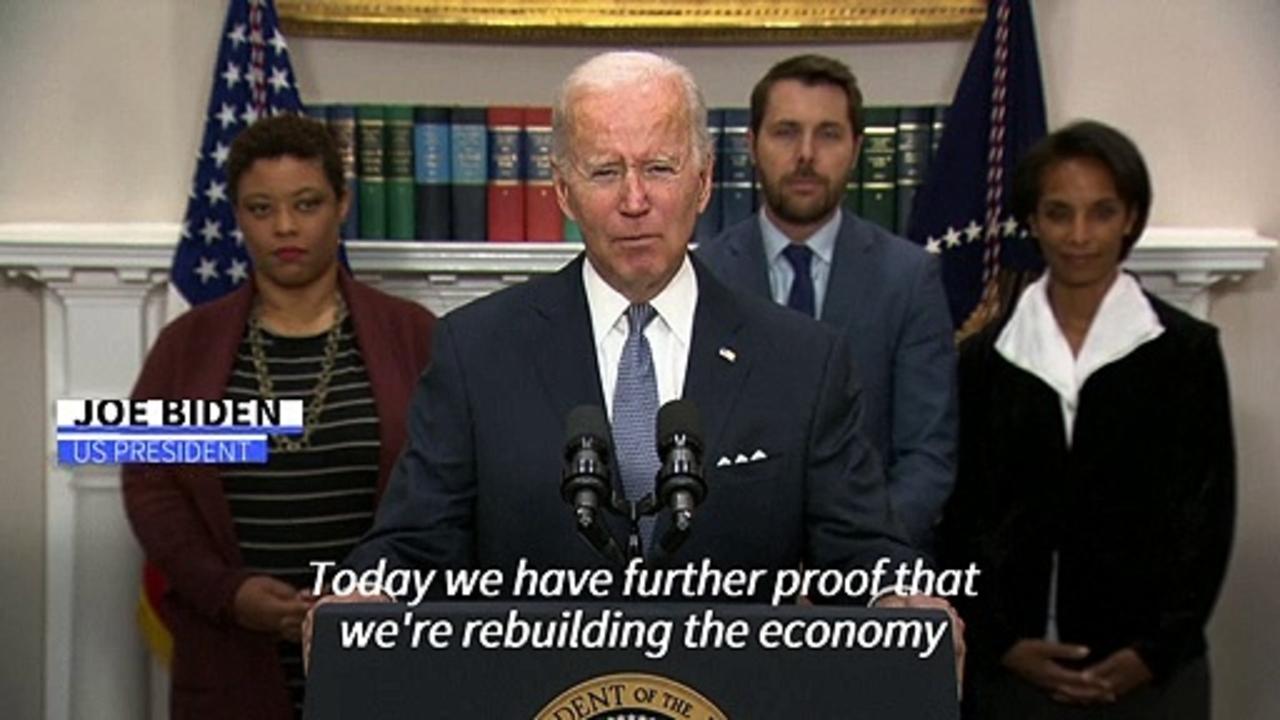 Biden says deficit drop 'proof that we're rebuilding' US economy