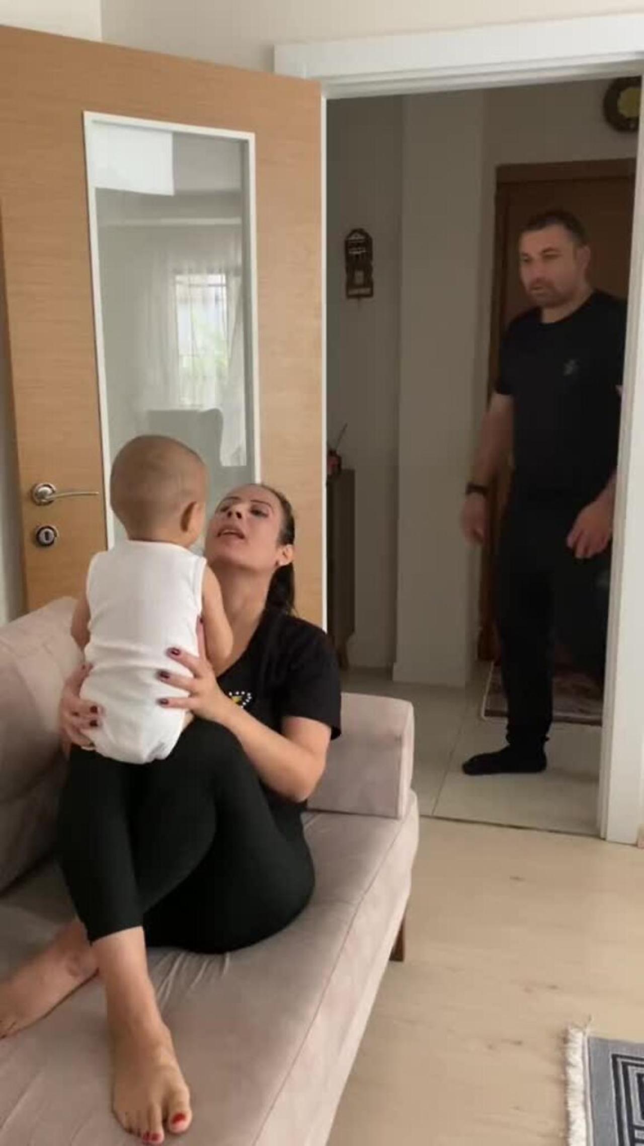 Mom is trying to get baby to say mama, but it doesn't work out for her!.mp4