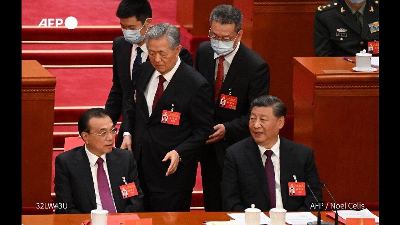 During the CCP session Fmr. Pres. of China Hu Jintao escorted out by police