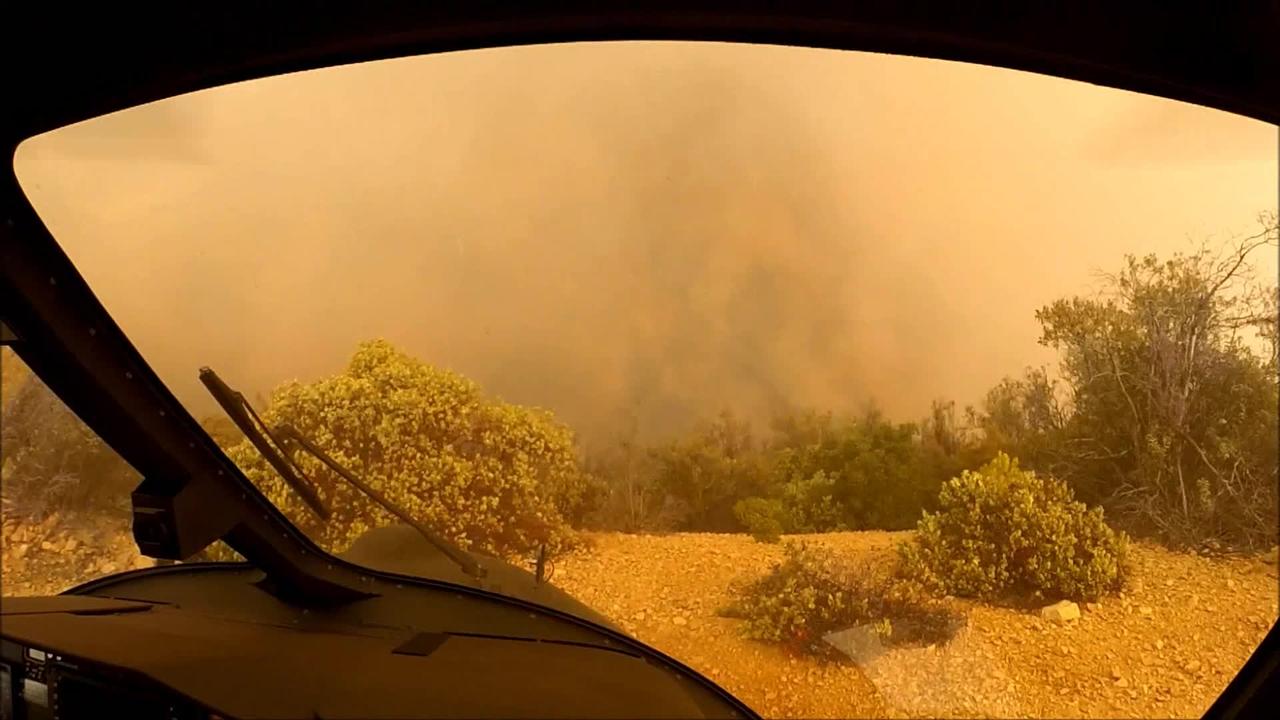 Helicopter rescues 2 dogs and 3 people during California wildfire