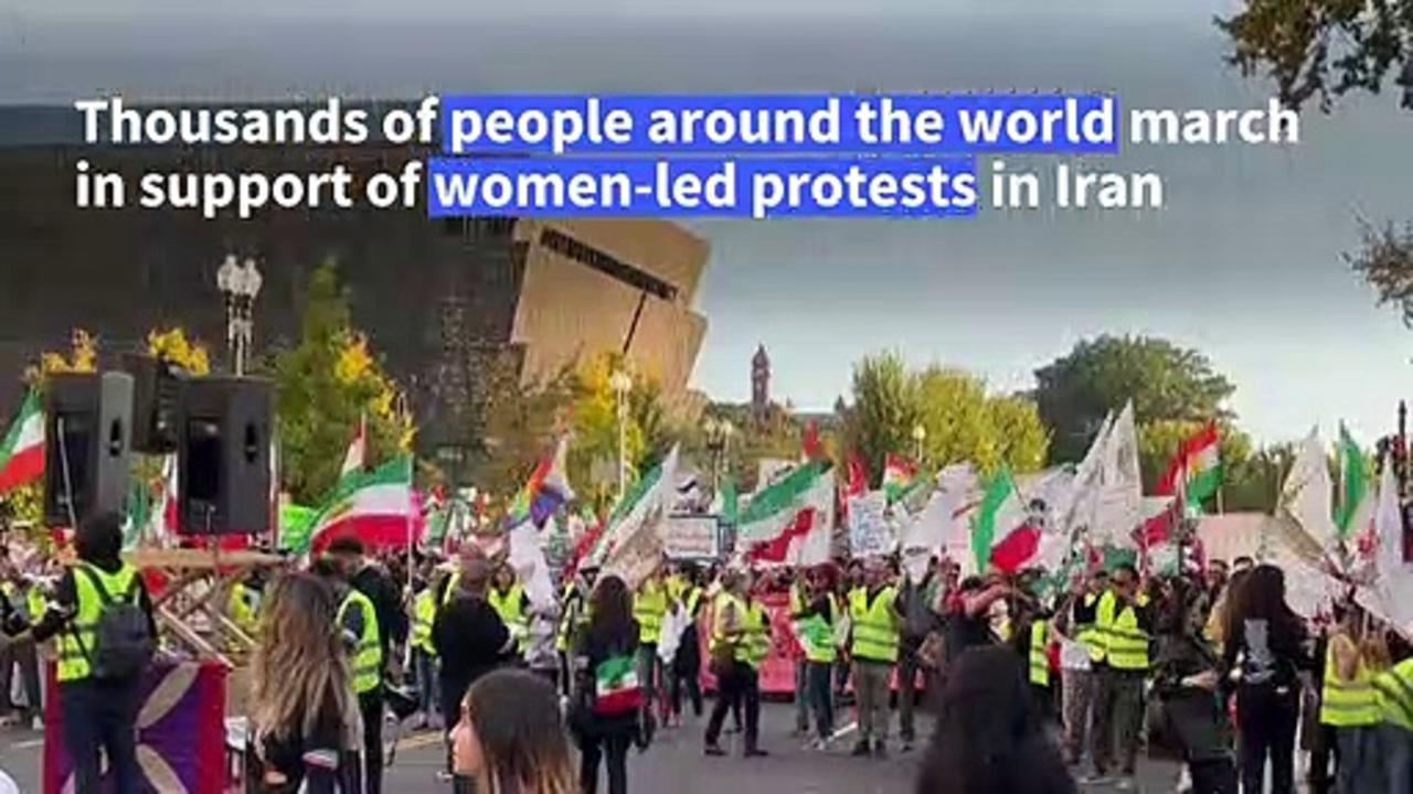 Around the world people march in support of Iran's women's movement