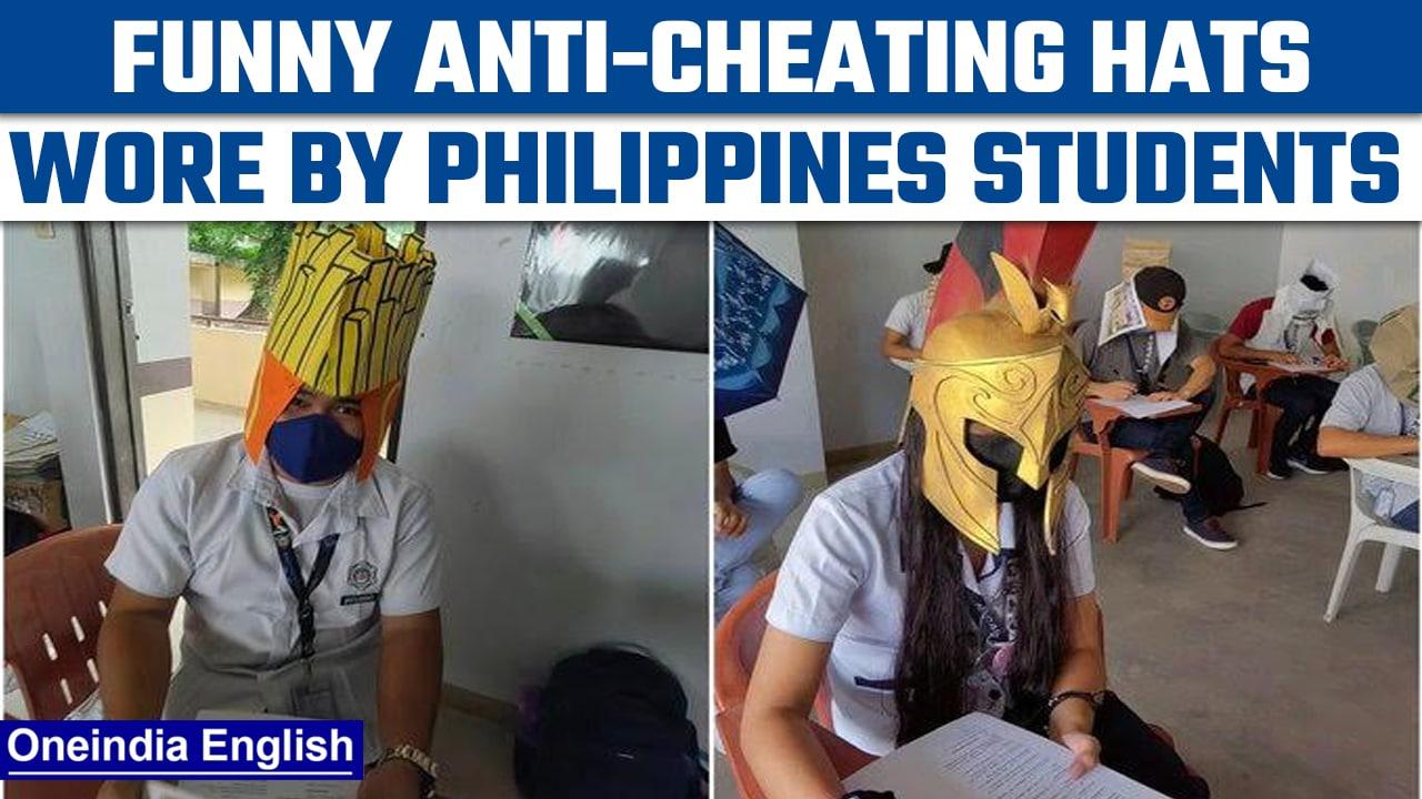 Philippines students wear funny ‘anti-cheating’ hats, pics went viral | Oneindia News *News