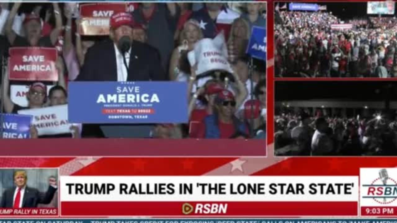 Crowd Sings National Anthem, Interrupting Trump Speech