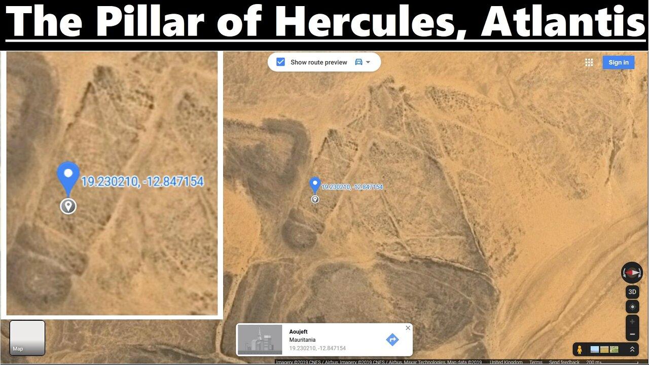 Atlantis FOUND? Pillar of Hercules, 250km SW Richat Structure, Eye of Africa, Mauritania