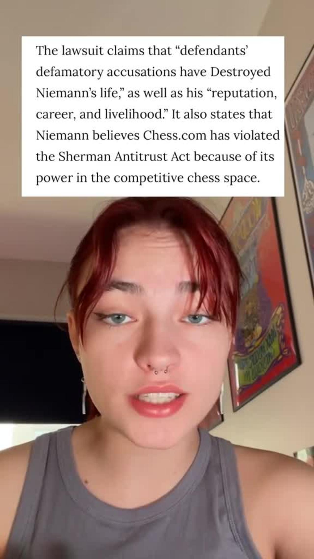Hans Niemann is suing Magnus Carlsen and Chess.com for slander and libel.