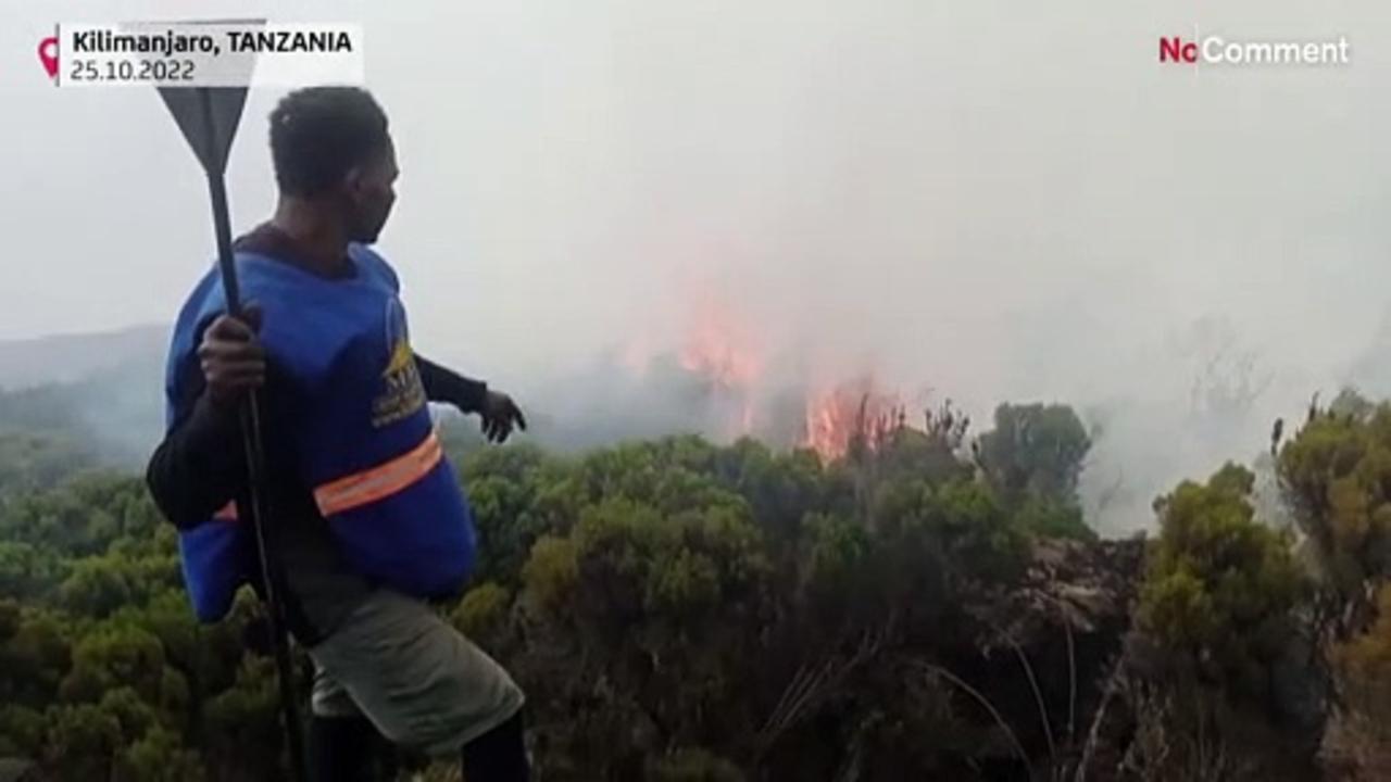 Firefighters continue battling fire on Mount Kilimanjaro