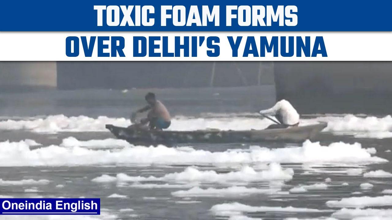Delhi: Toxic foam forms over Yamuna river ahead of Chatt Puja | Oneindia News *News