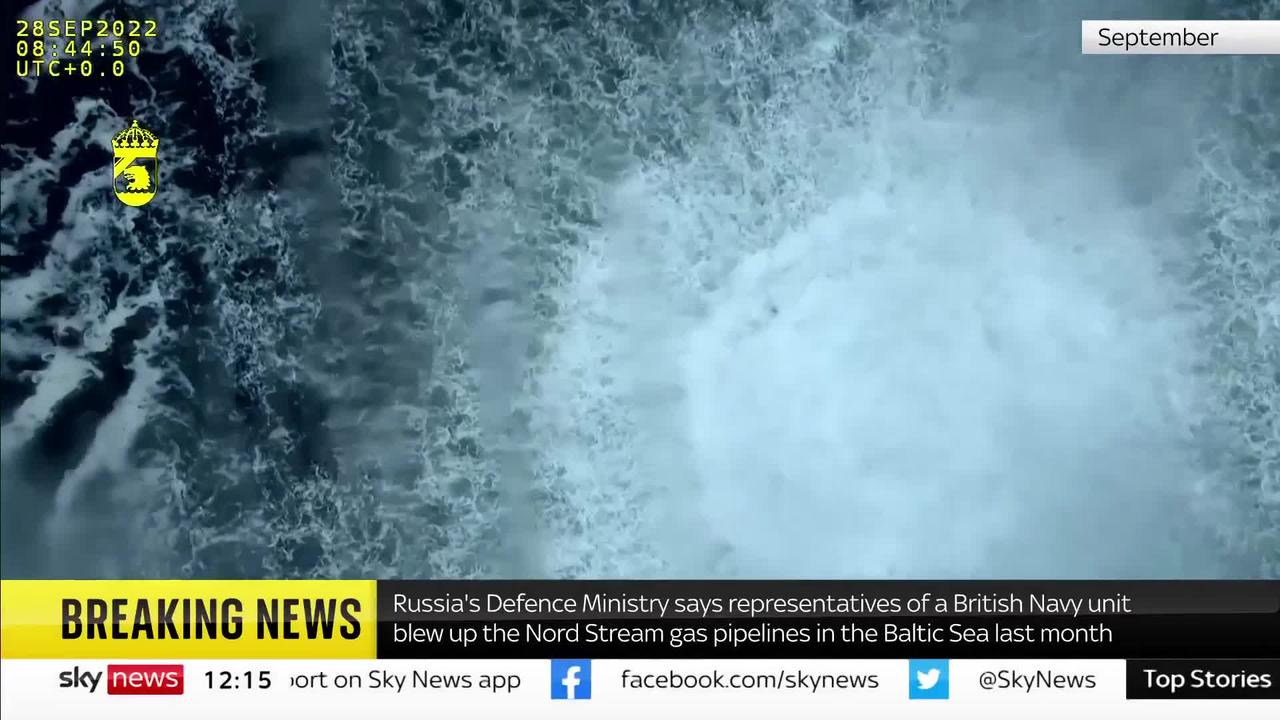 Russia blames 'British Navy' for gas pipeline damage