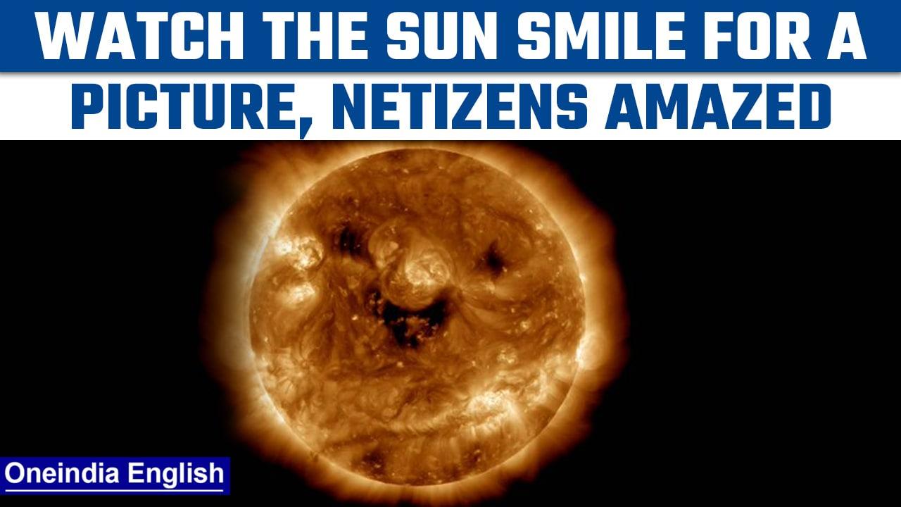 NASA captures image of the sun ‘smiling’, netizens left amazed | Oneindia News *Space