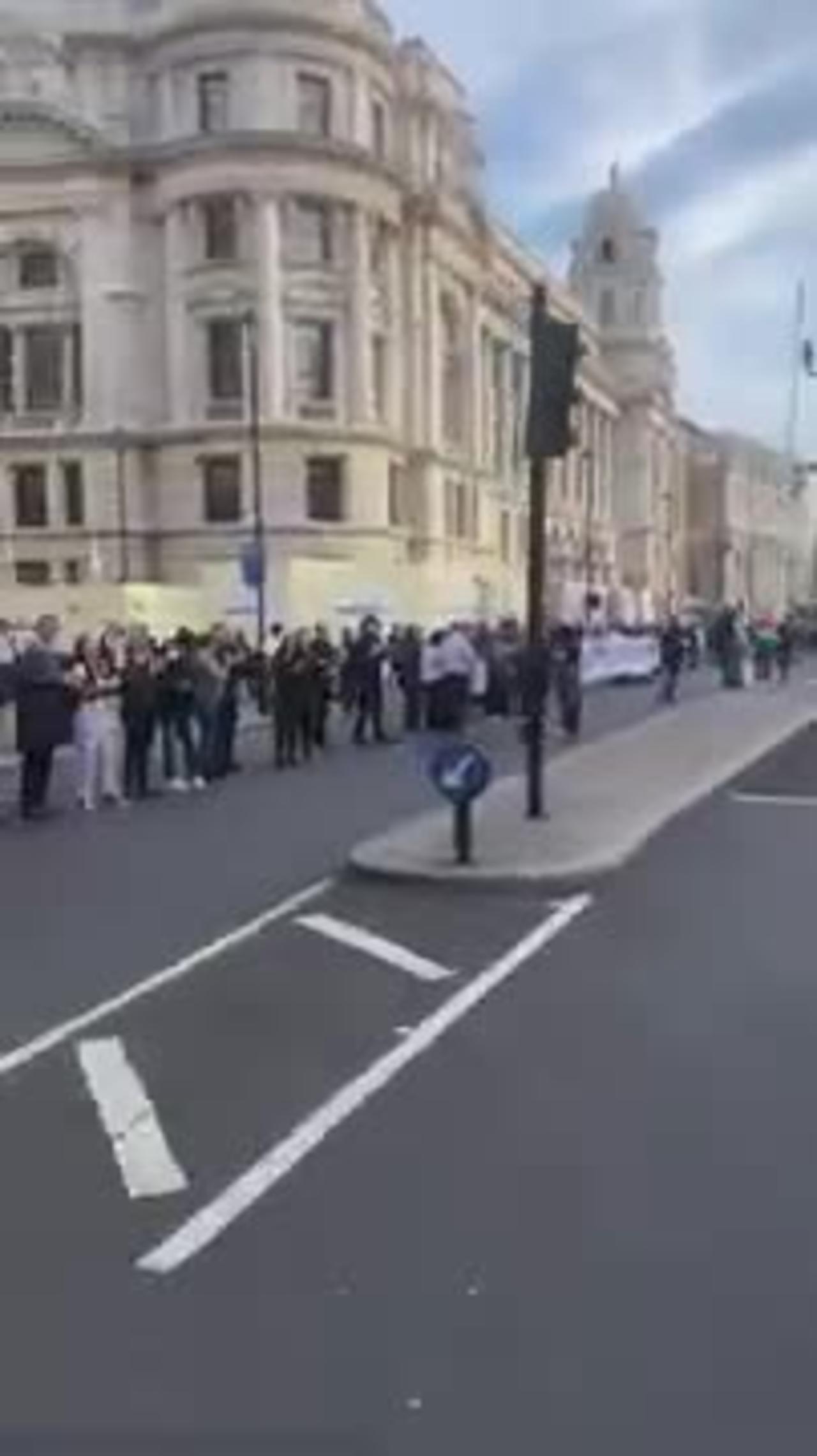 London protesters form human chain in support of women's rights in Iran