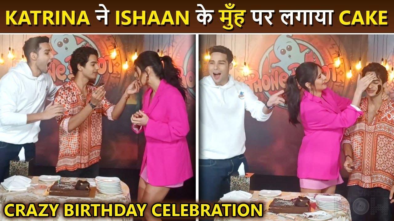 Katrina Kaif and Siddhant Chaturvedi Apply Cake On Ishaan Khatter's Cheeks Birthday Celebration