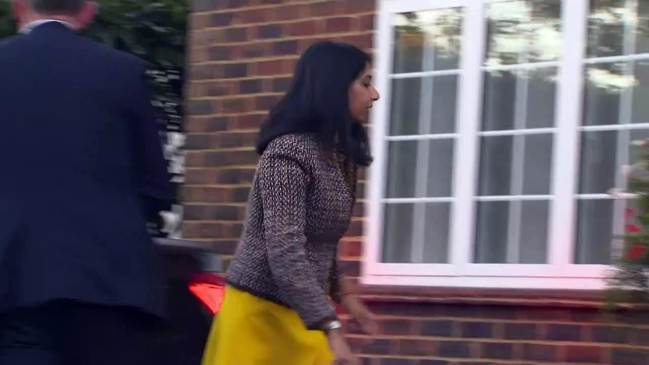 Home Secretary Suella Braverman questioned outside home