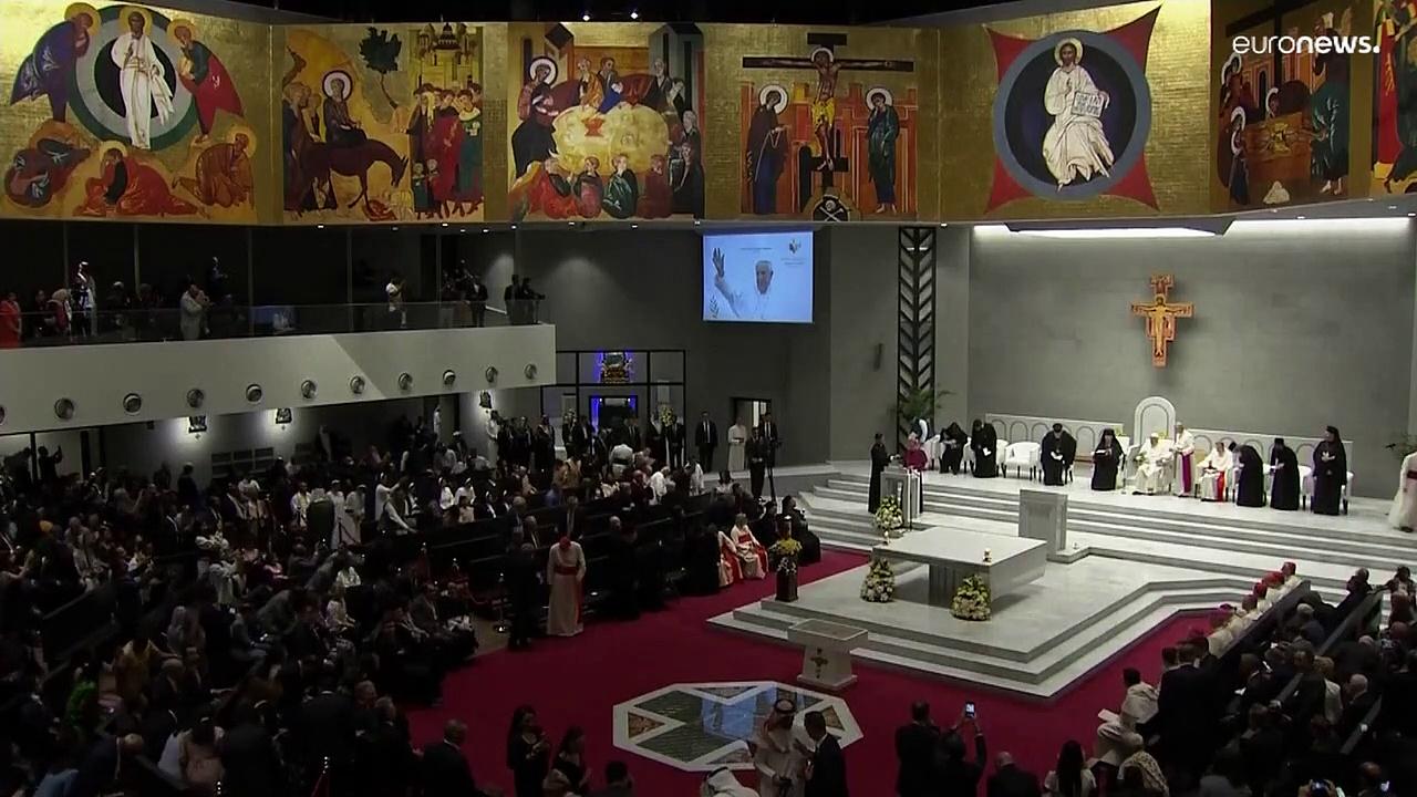 Pope Francis attracts tens of thousands during first-ever papal visit to Bahrain