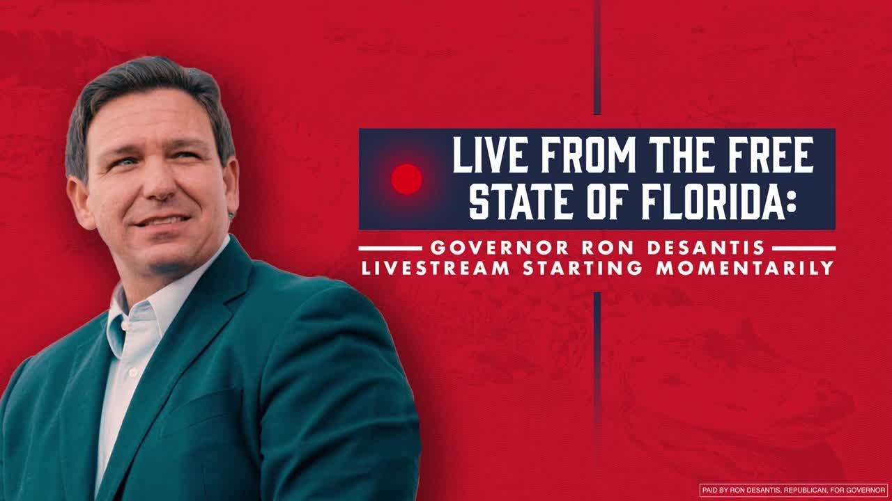 Governor DeSantis Speaks at Keep Florida Free Pit Stop in Broward County, FL