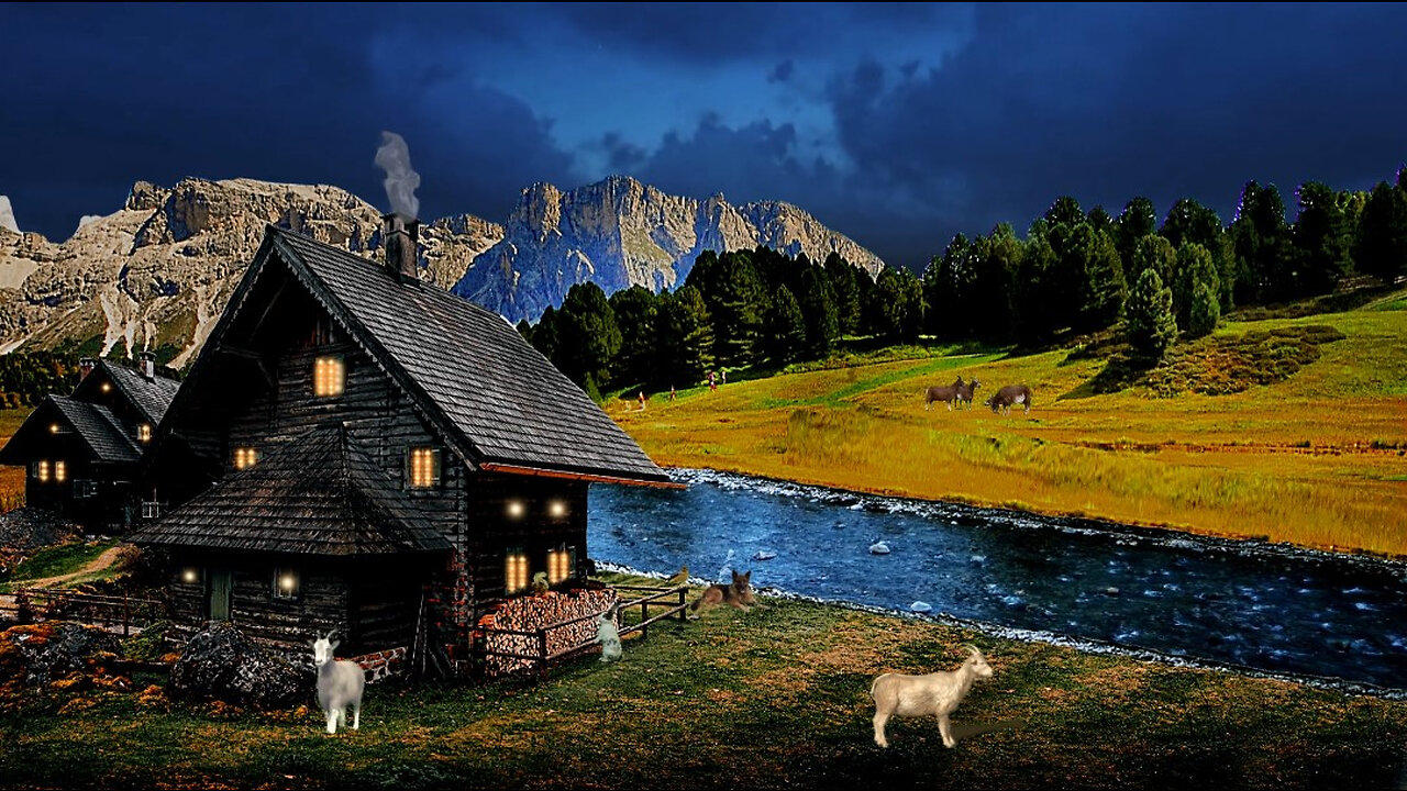 Mountain House - Day, Night & Rain Ambience, River, Goat, Birdsong Relaxing Nature Sounds