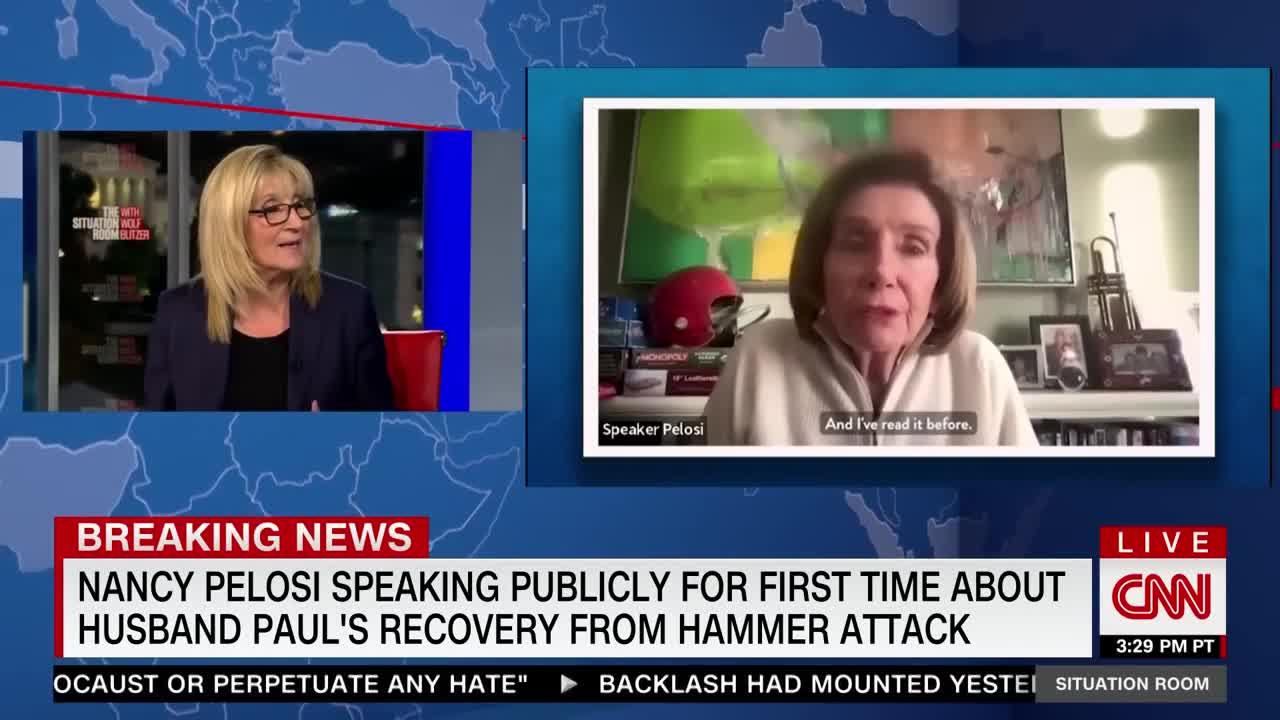 Nancy Pelosi releases first public on-camera comments since husband's attack