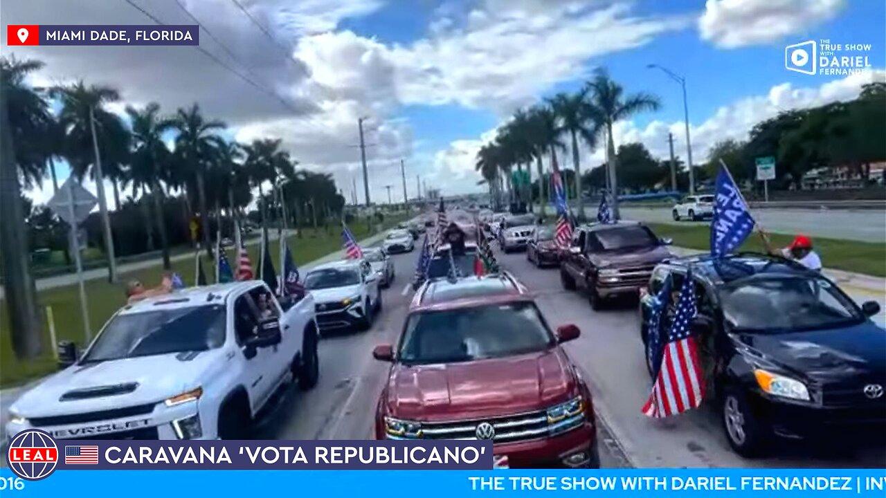 🇺🇸 'Vote Republican' caravan of Cuban Americans in Miami Dade, FL - via Dariel Fernandez.