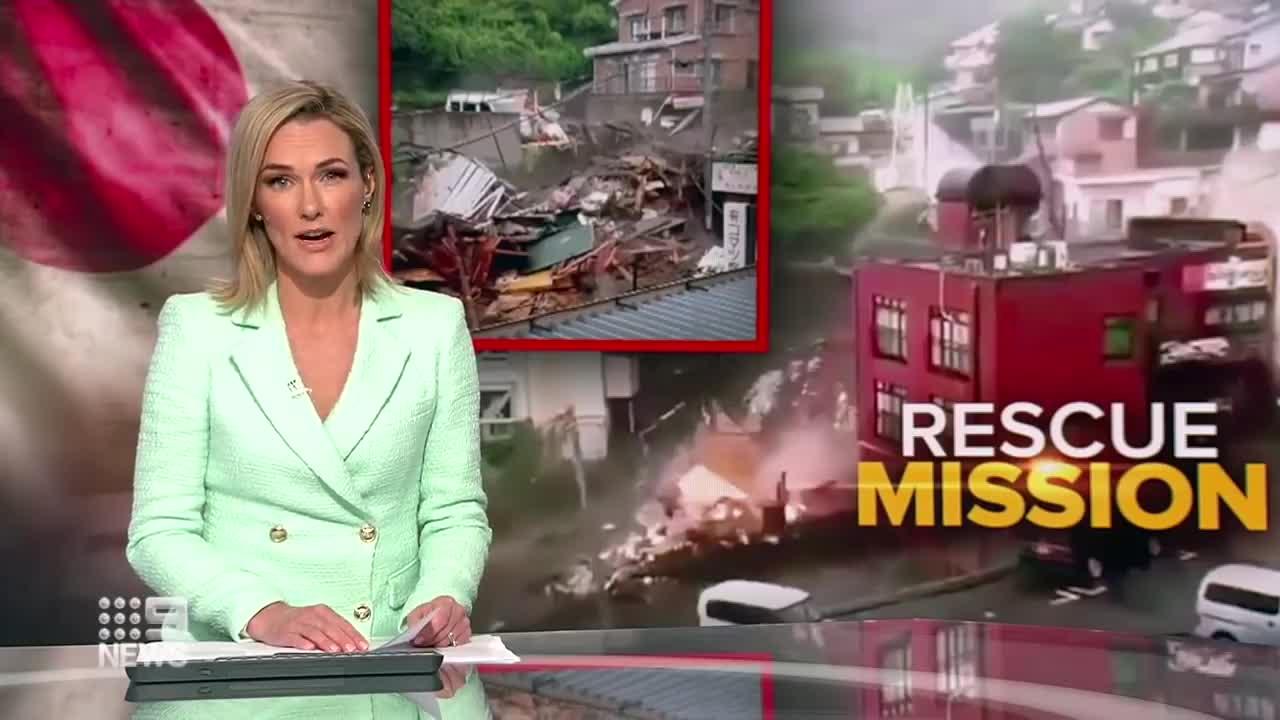 Residents missing after landslide in Japan | 9 News Australia