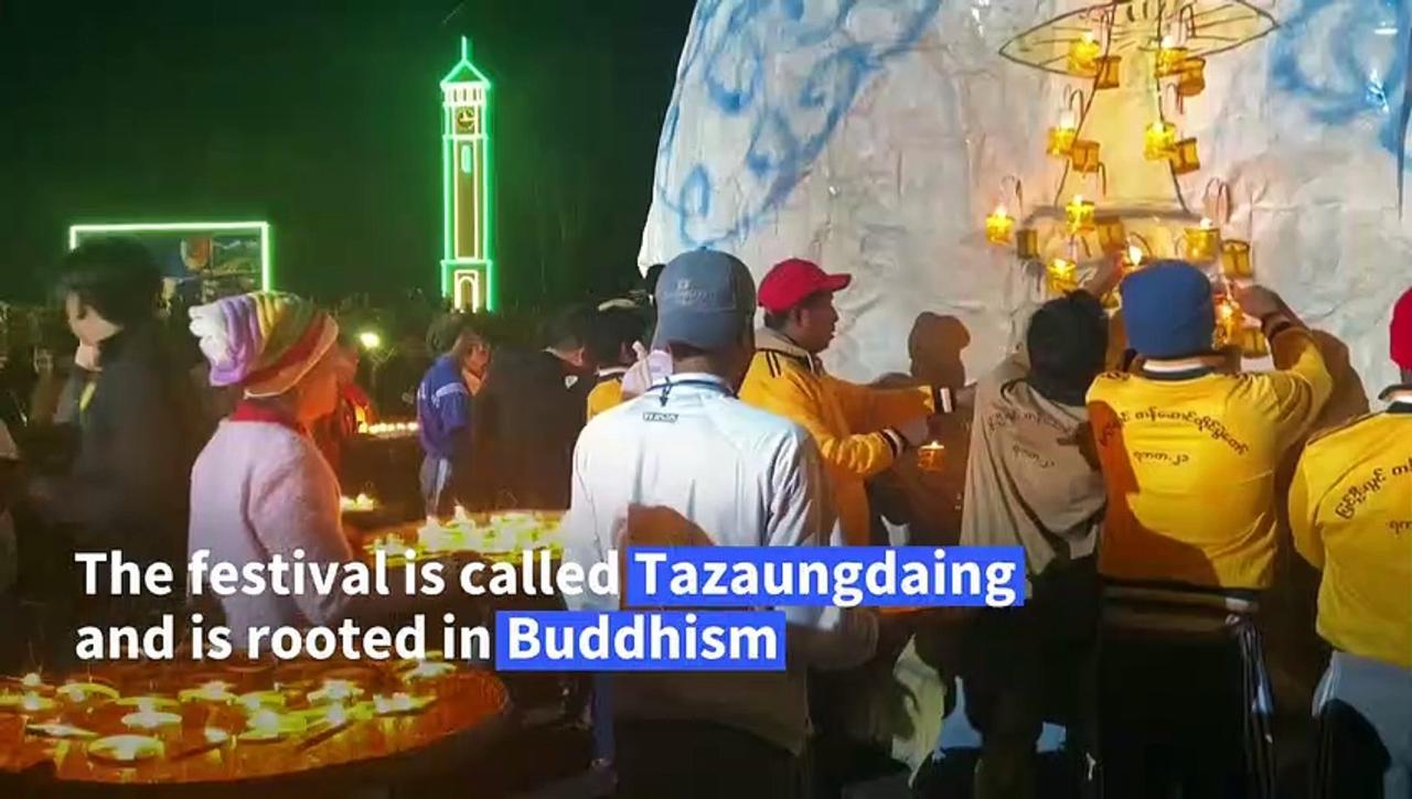 Myanmar's hot air balloon festival lights up the sky