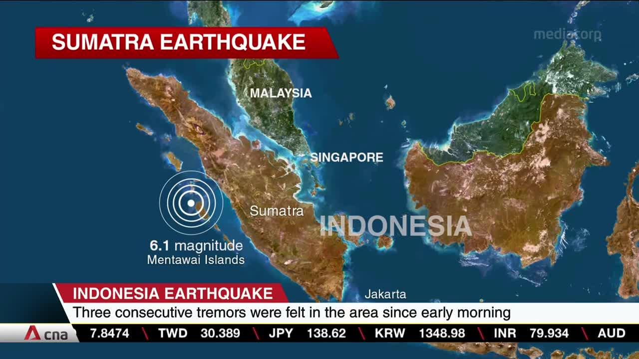 magnitude quake strikes off coast of Indonesia's Sumatra