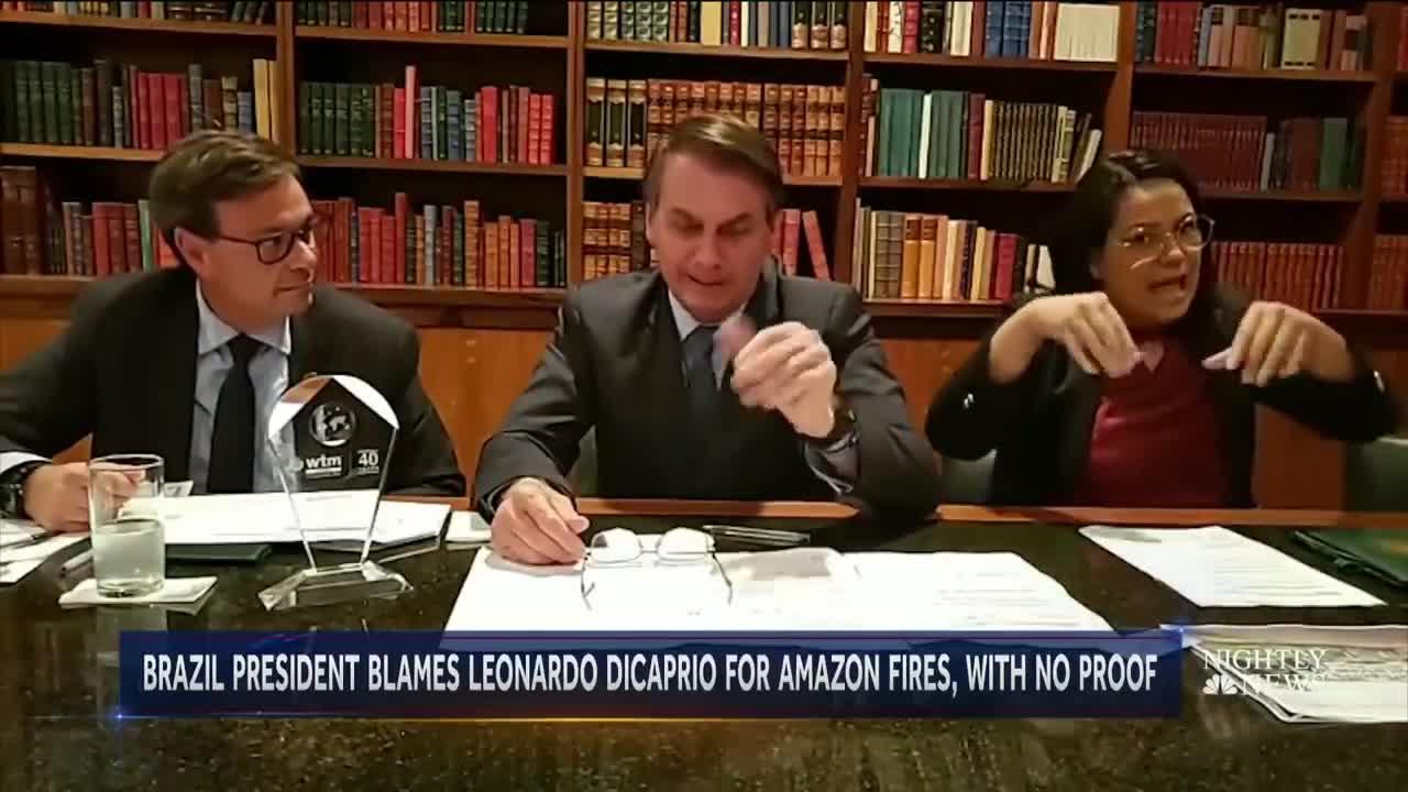 Leonardo DiCaprio Responds To Brazilian President’s Amazon Fires Accusation | NBC Nightly News