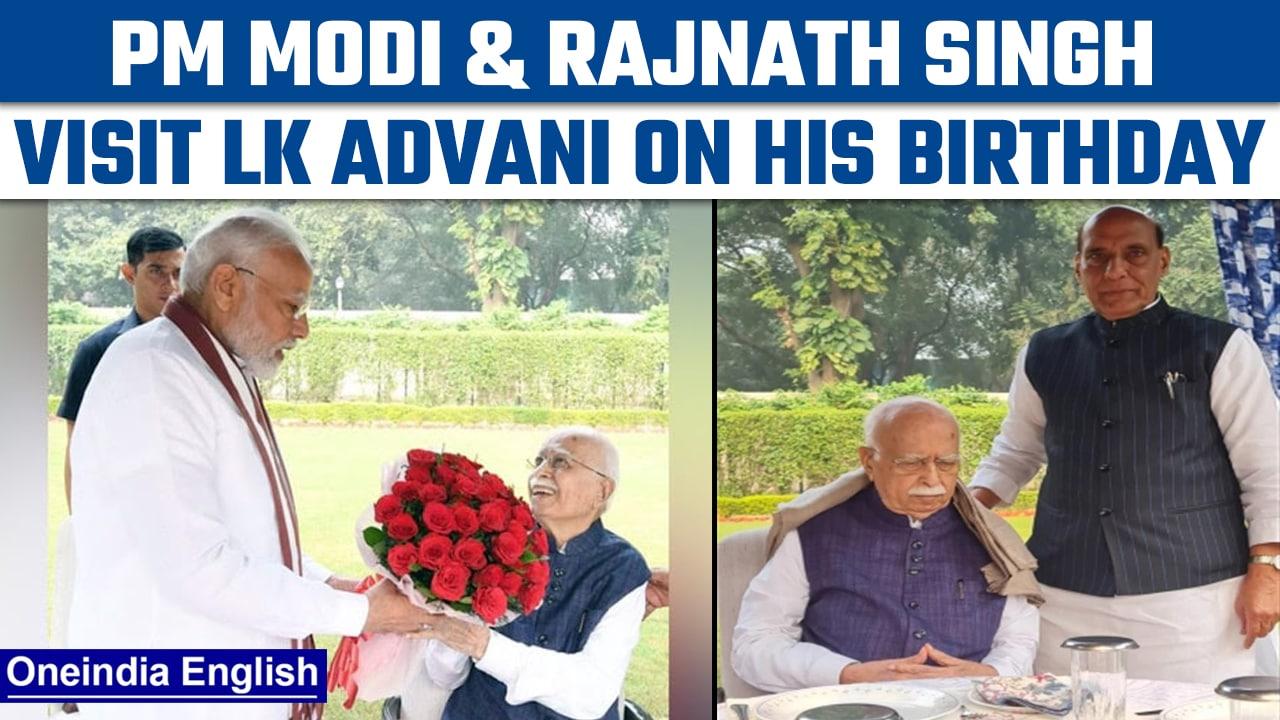 PM Modi and Rajnath Singh visit LK Advani, greet him on his 95th birthday | Oneindia News*News