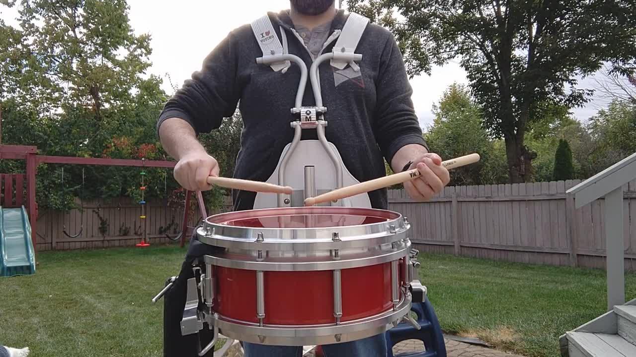 Super Shorty Pearl Marching Snare with Mylar Top Head (RED Remo Colortone)