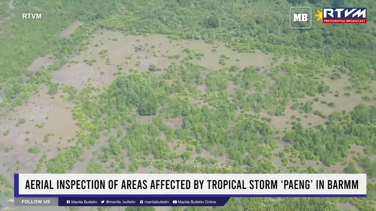 Aerial inspection of areas affected by Tropical Storm 'Paeng' in BARMM