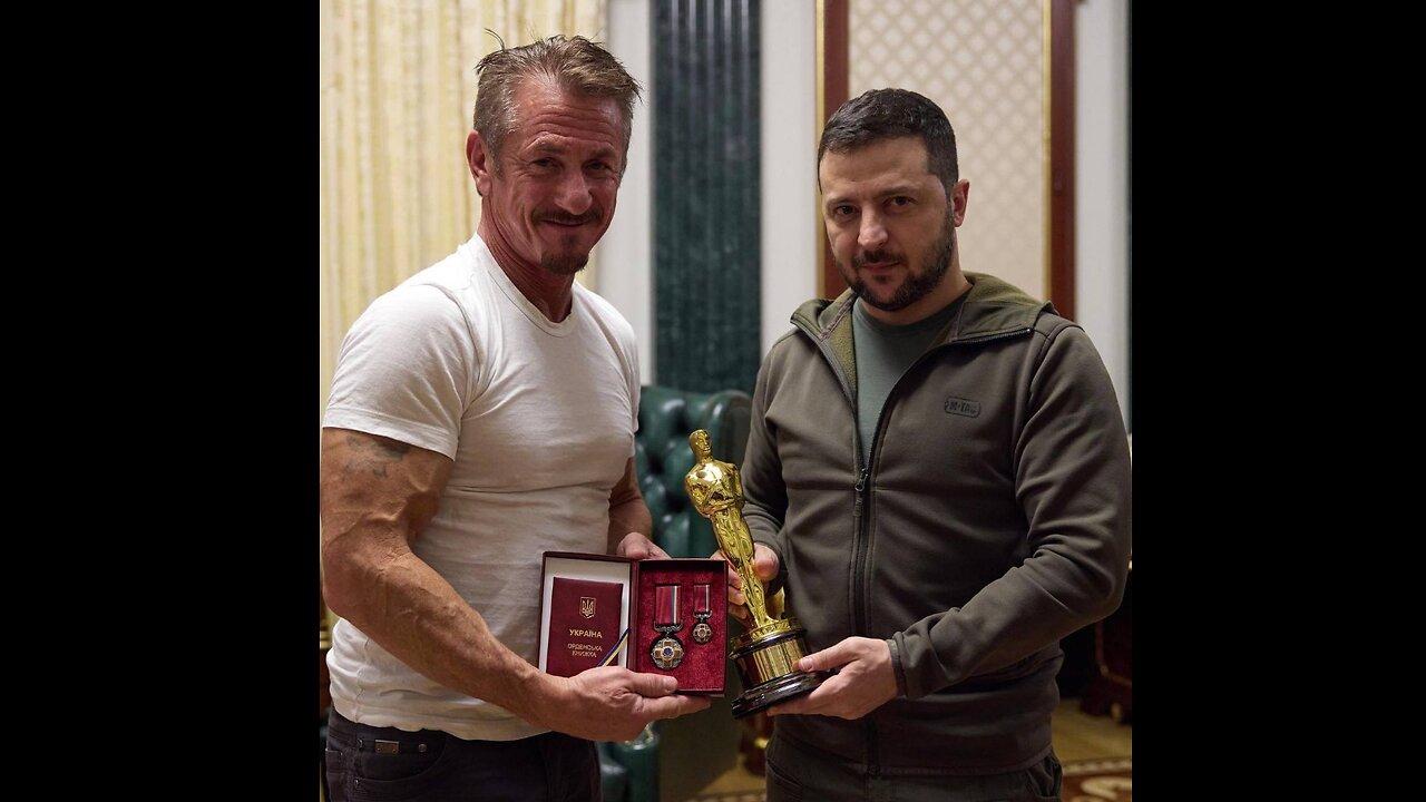 Sean Penn just gave one of his Oscar awards to Zelensky