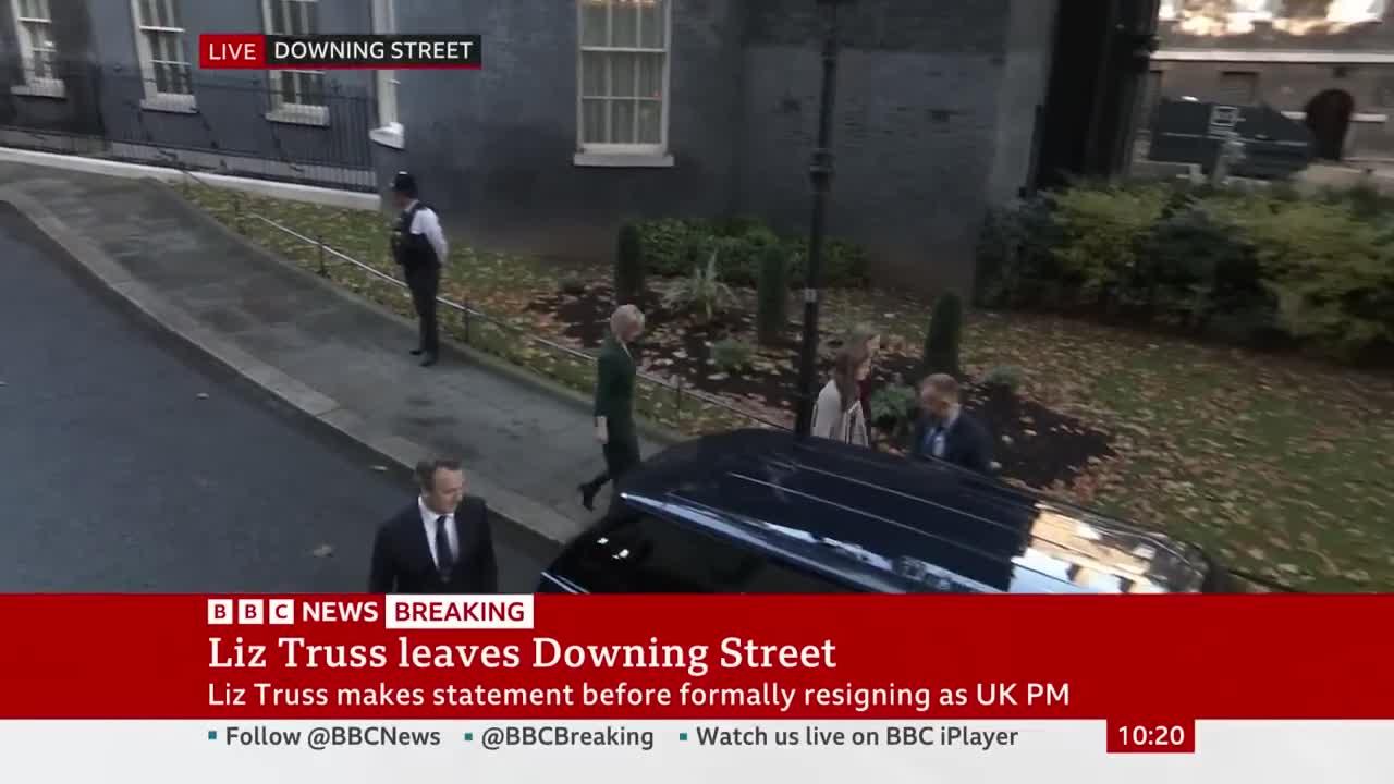 Liz Truss gives farewell speech as UK prime minister - BBC News