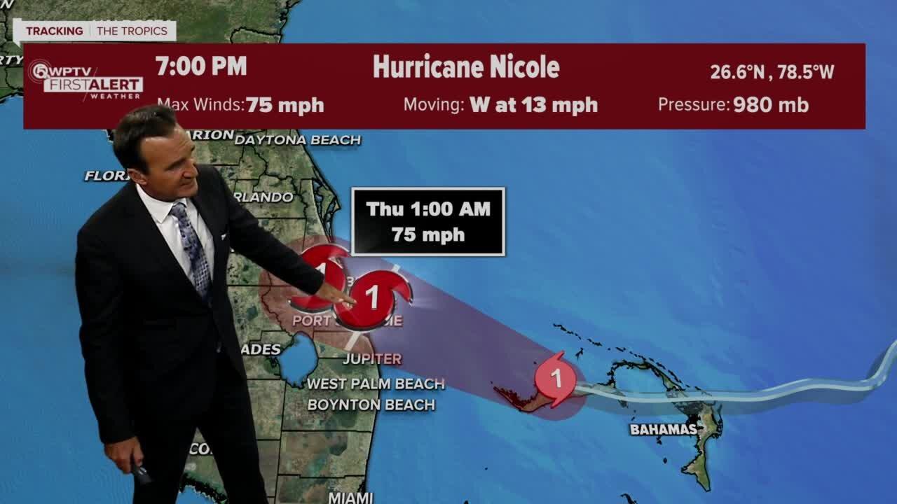 Hurricane Nicole forecast, 7 p.m. Nov. 9, 2022