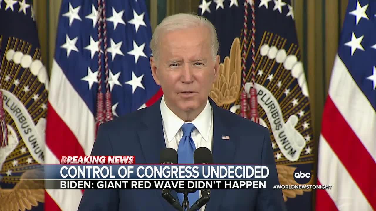 Biden says midterm results indicate a 'good day for democracy
