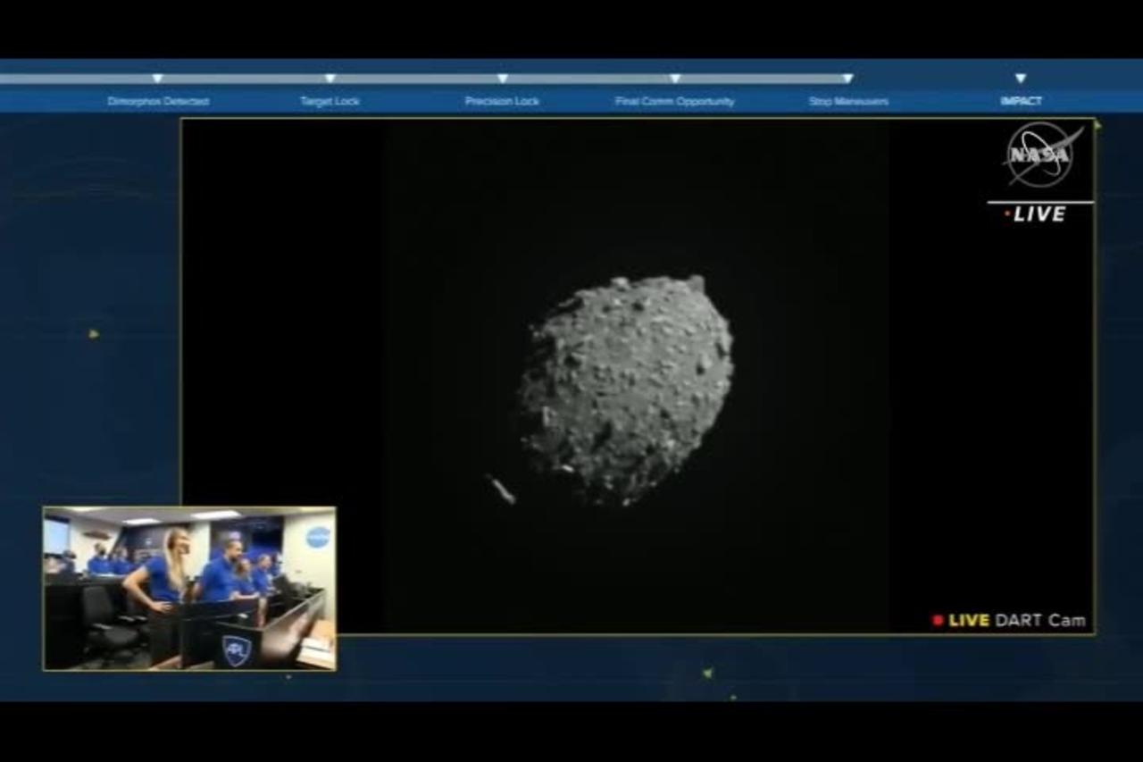 NASA's DART spacecraft crashed into Asteroid live footage.