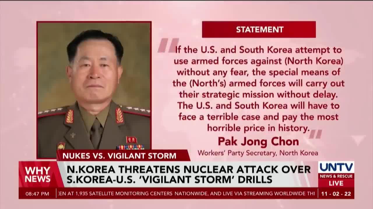 North Korea threatens nuclear attack over South Korea-US ‘vigilant storm’ drills