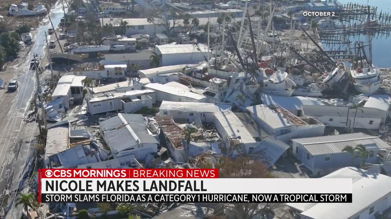Nicole makes landfall in Florida as Category 1 hurricane