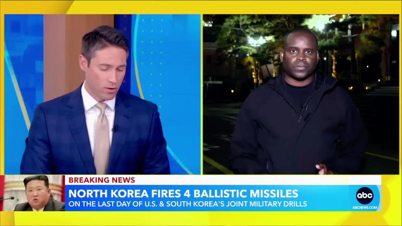 North Korea fires 4 ballistic missiles | GMA