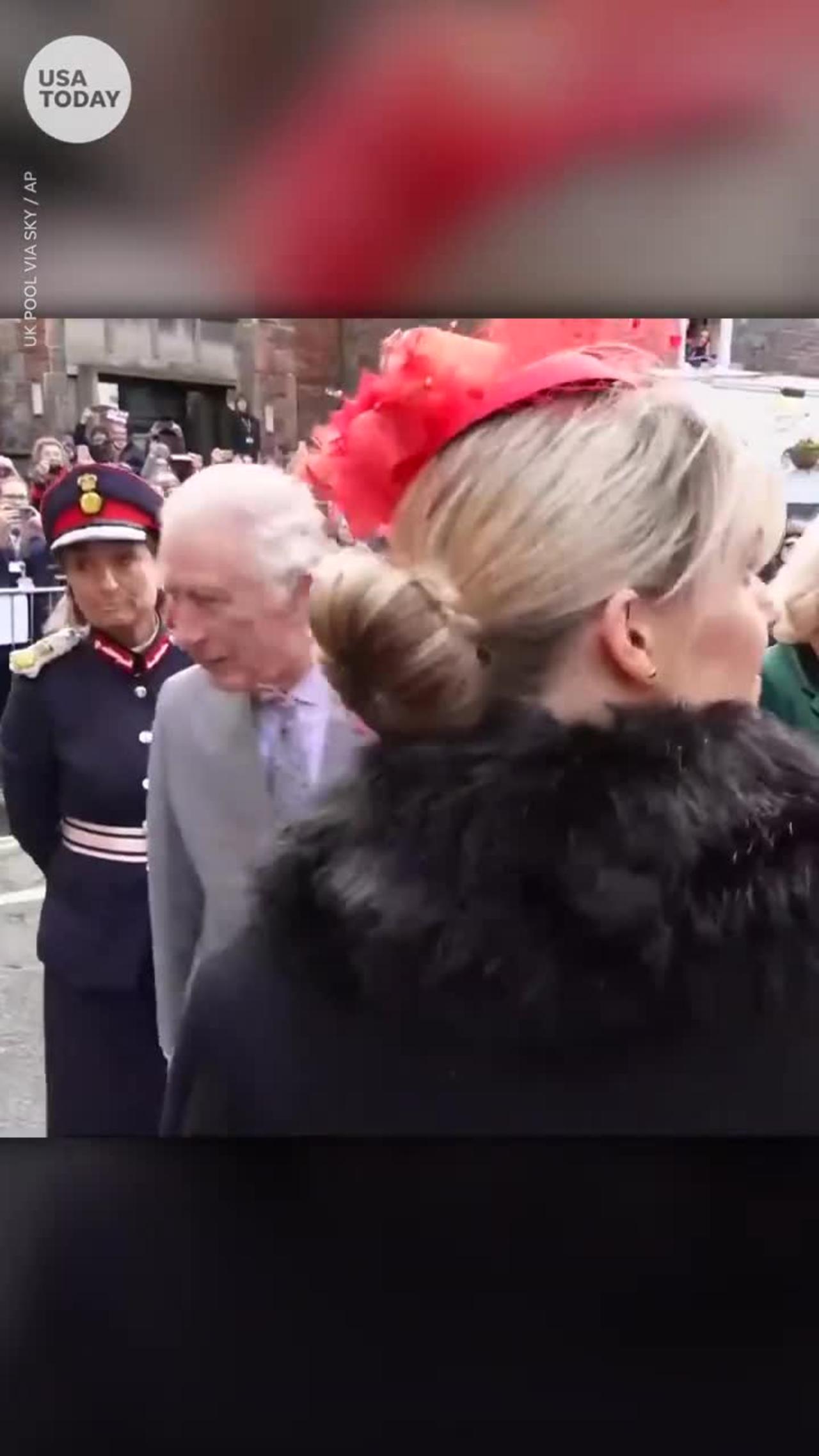 Man throws eggs at King Charles III and Queen Consort Camilla | USA TODAY #Shorts