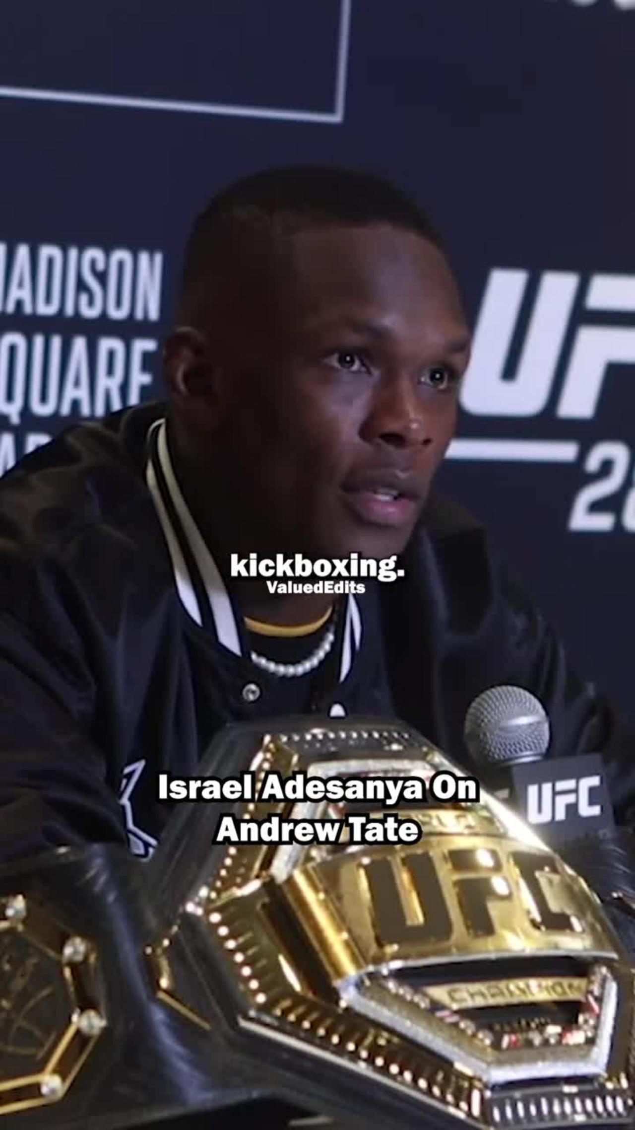 Israel Adesanya on Andrew Tate - One News Page VIDEO