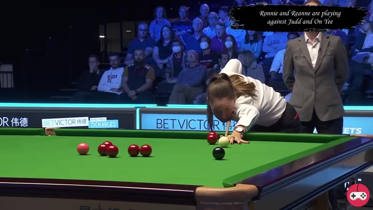 SNOOKER REANNE EVANS SHOWS HER SKILLS - WORLD MIXED DOUBLES 2022