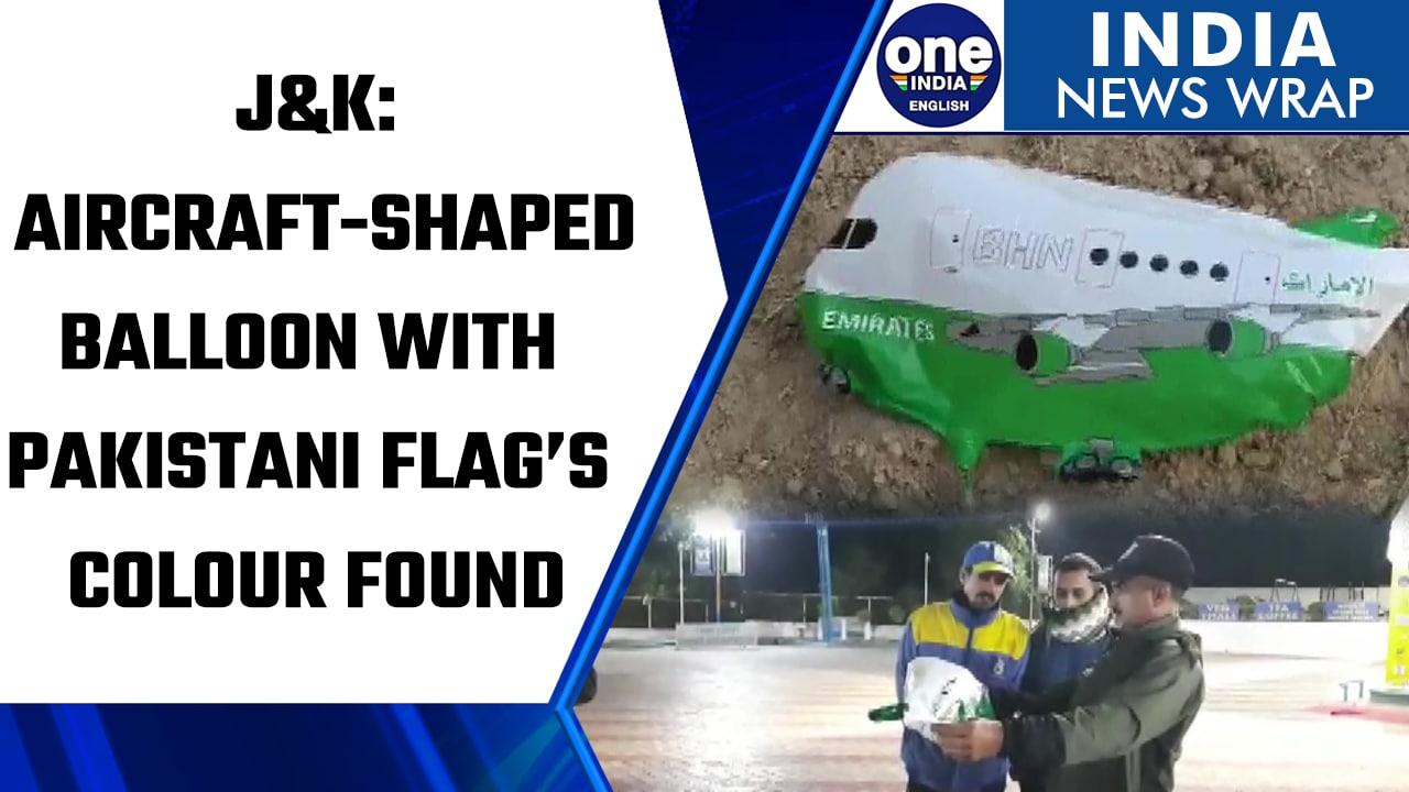 J&K police finds aircraft-shaped balloon with BHN written on it | Watch | Oneindia News*News