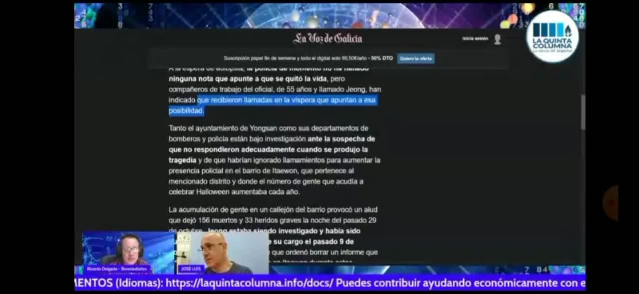 SUICIDADO eliminado el policia encargado investigacion MATANZA SEAUL HALLOWEEN