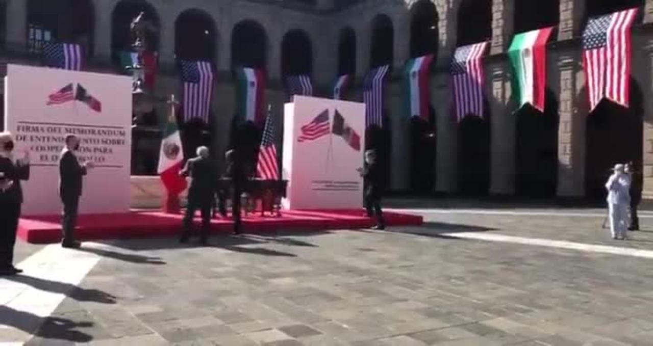 Vice President Kamala Harris has arrived at the National Palace in Mexico