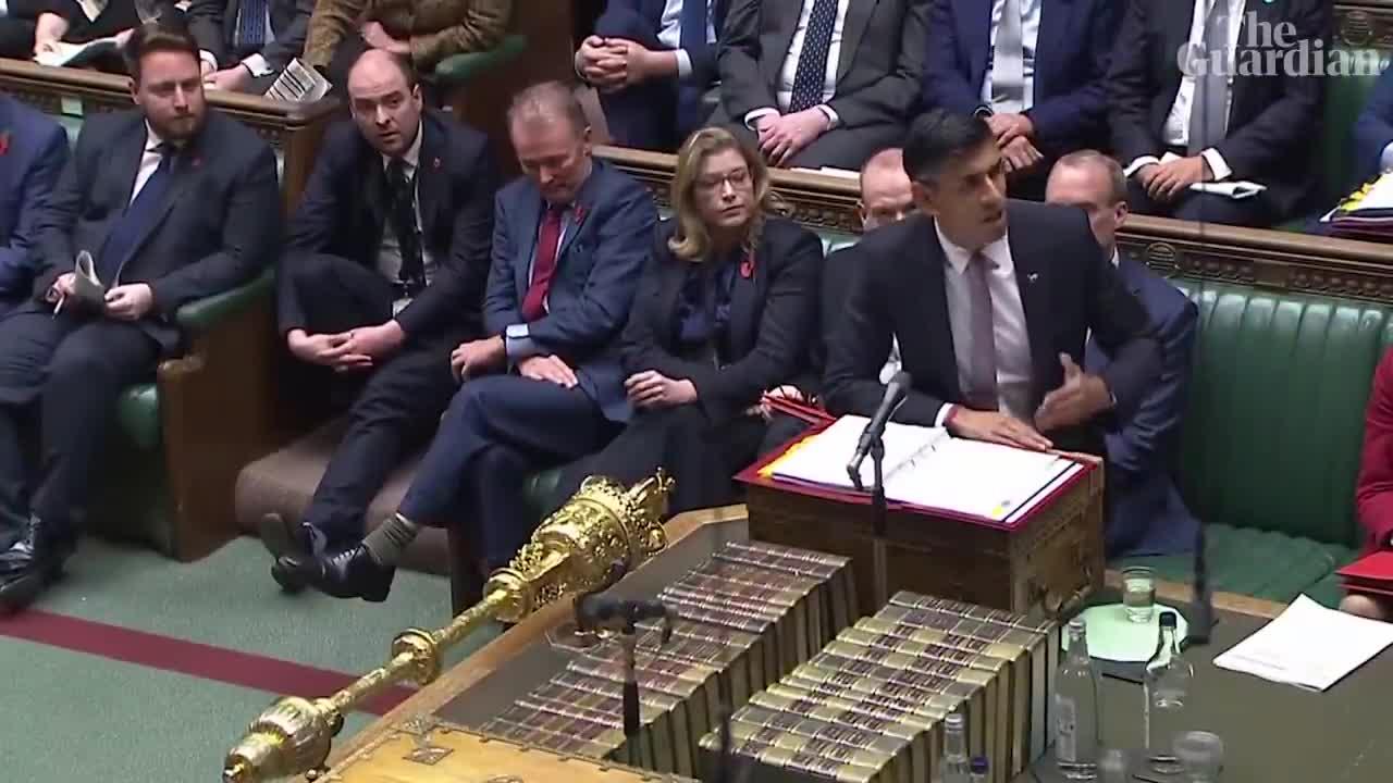 MPs nudge Rishi Sunak to speak after he appears lost in notes during PMQs