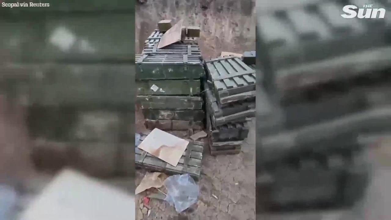Ukrainian soldiers commandeer Russian ammo depot in Kherson in huge haul